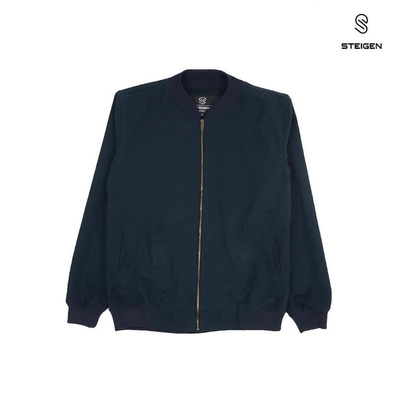 BOMBER JACKET OSLO SUEDING STEIGEN ORIGINAL JAKET BOMBER PRIA COWOK-Navy