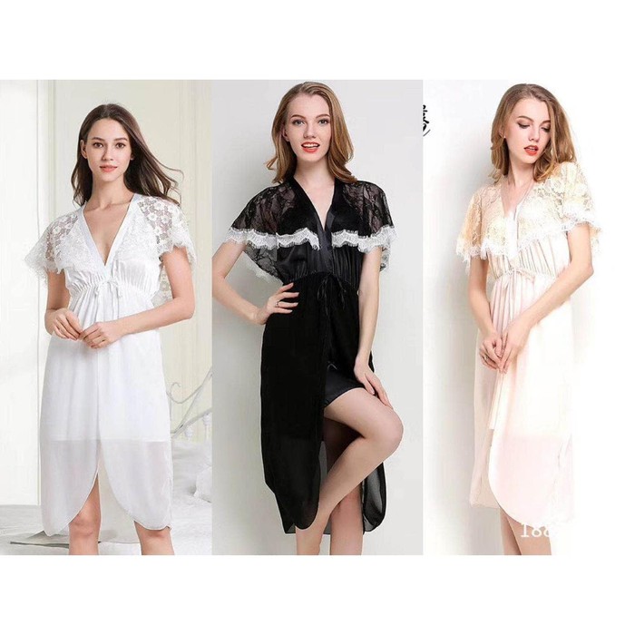 Baju Tidur/Piyama Wanita Bahan Brokat Halus - Lingerier Sexy Wanita Termurah