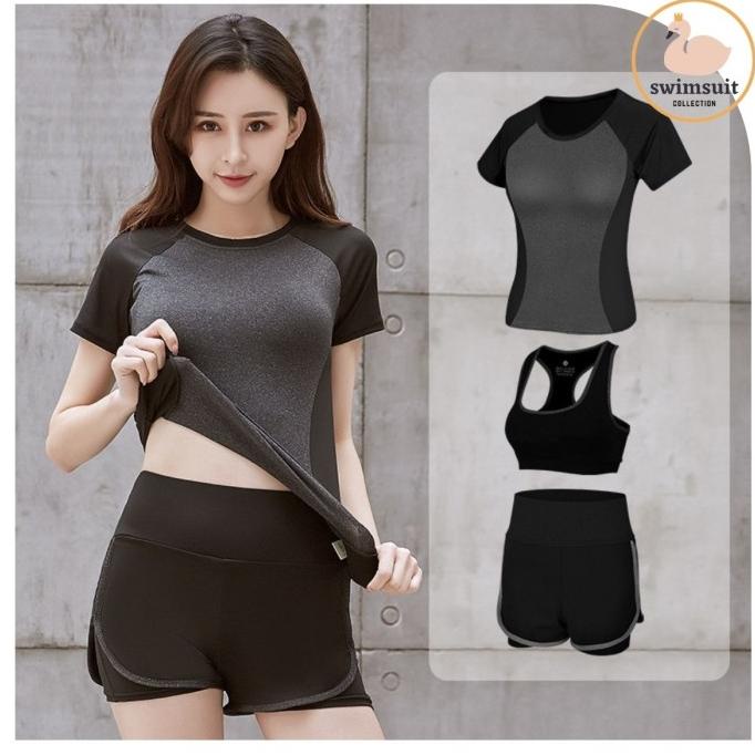 Swimsuit Baju Olahraga 3 Set Import Wanita Baju Olahraga 1005