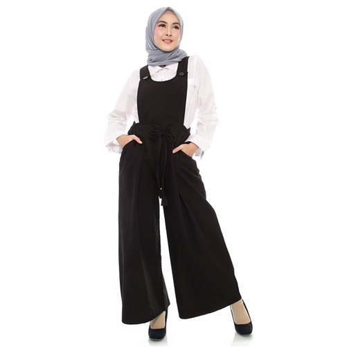 NHM Baju Terusan Overall Celana Wanita Katun Linen