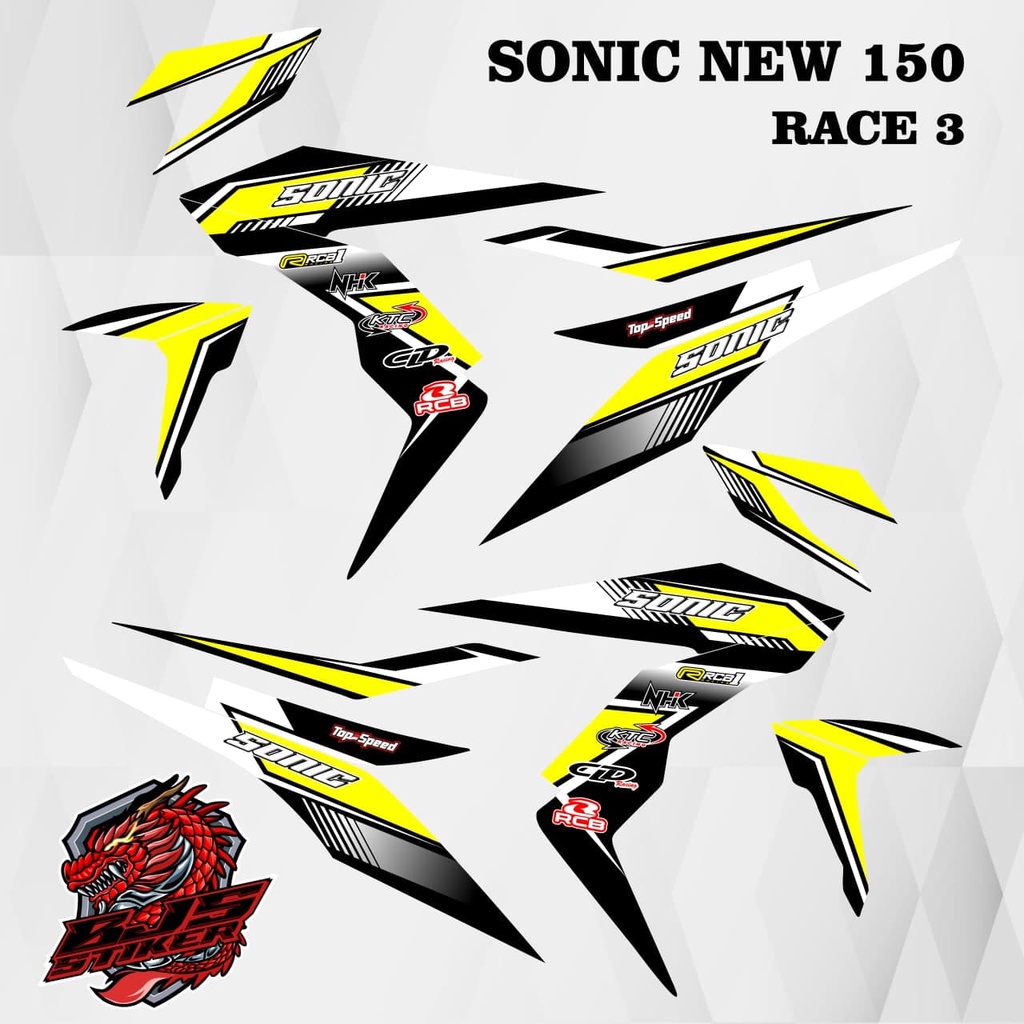 Striping sonic new 150 cc - Stiker Decal honda sonic 150 sonic race 3