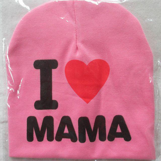 TP17- Kupluk I LOVE Papa Mama Topi Anak-Pink Mama