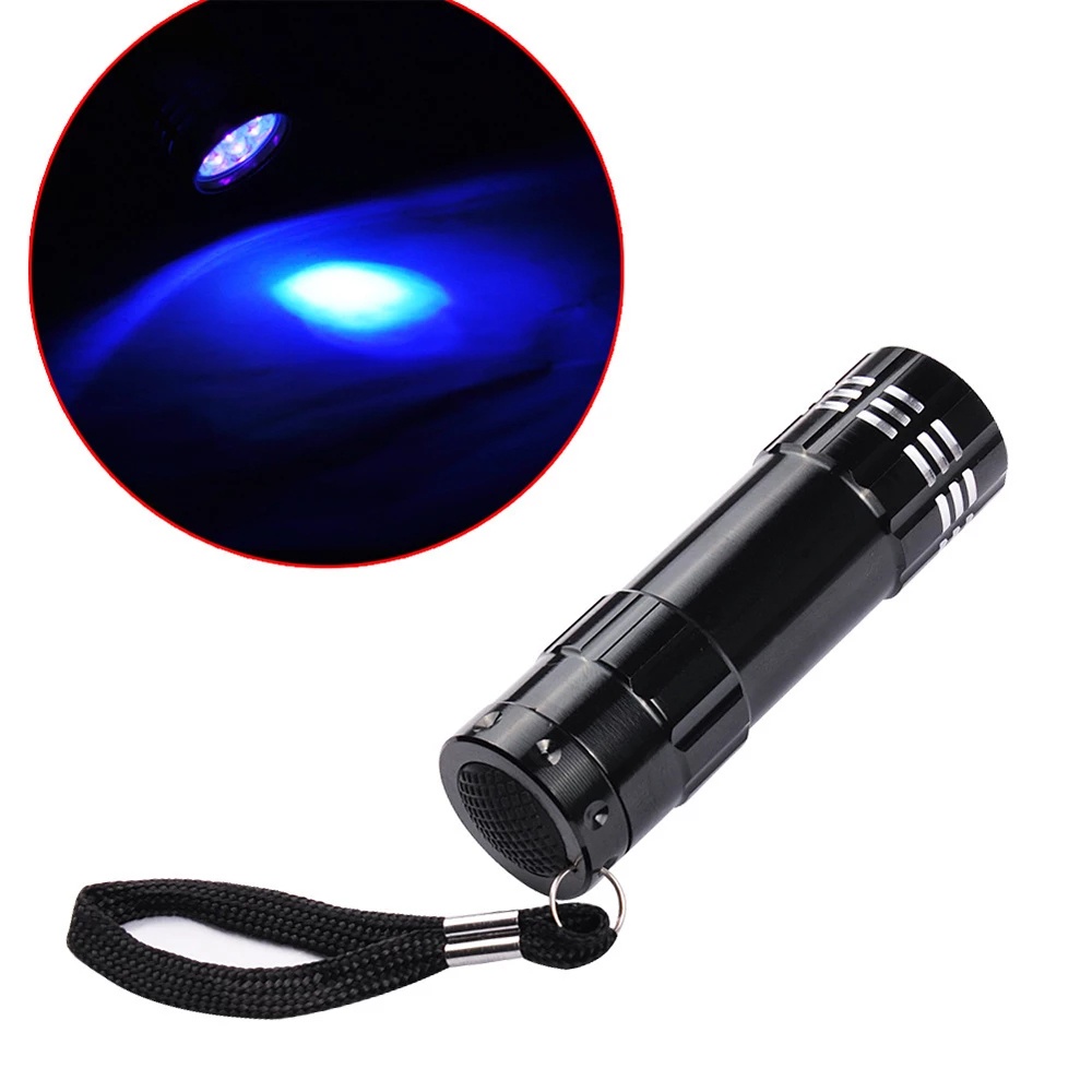 [ New Mini Portable 9LED AAA Battery UV Flashlight for Disinfection sterilization metal crack detection ]