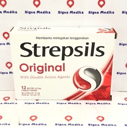 Strepsils Original Box Isi 12 Butir Tablet Hisap - Pelega Tenggorokan