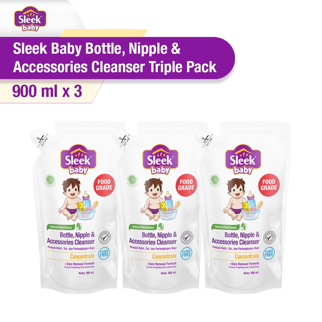 Jual Sleek Baby Bottle Nipple Accessories Cleanser Pouch Ml Triple