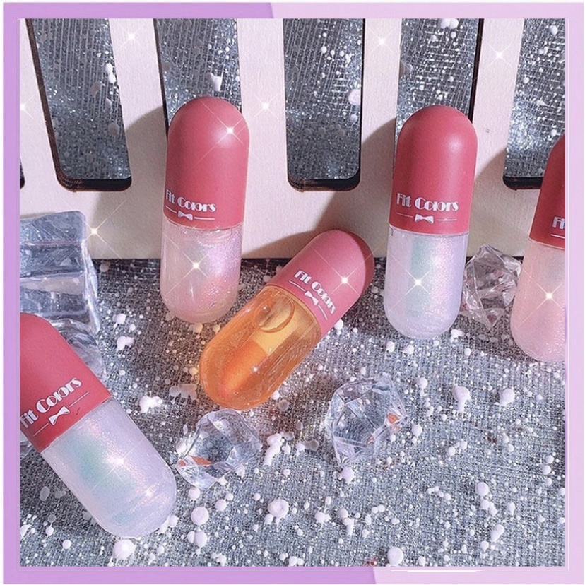 FIT COLORS Pelembab Bibir Capsule Lip Gloss Lip Balm Moisturising Lips Berfungsi Melembabkan Bibir Dan Membuat Bibir Pink Merata XX046