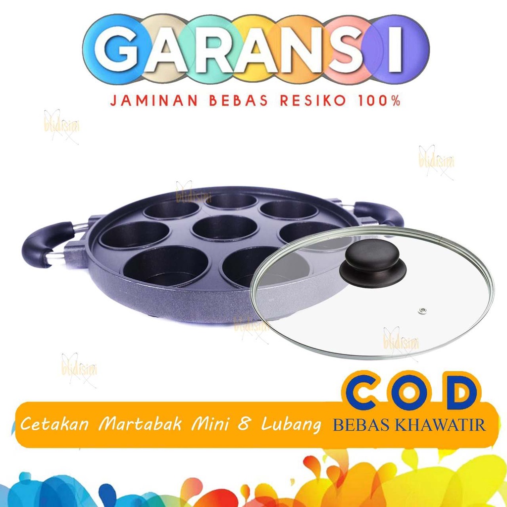 Cetakan Martabak Mini 8 Lubang HAPPYCALL Teflon Kue Lumpur Wingko Apem Anti Lengket