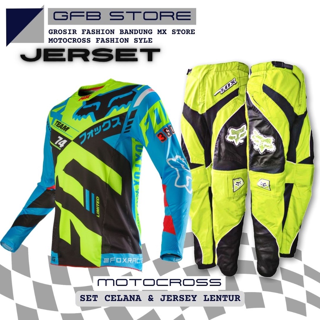 Jersey Set Motor Cross Trail Celana Motocross Adventure Trabas Outdoor