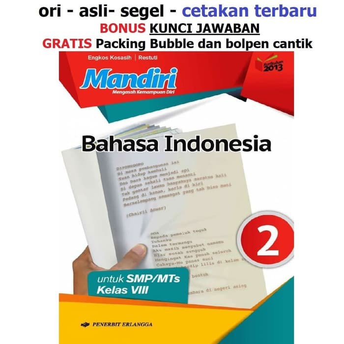 Nn Buku Mandiri Erlangga Bahasa Indonesia Kelas 8 Smp Kunci Jawaban Shopee Indonesia