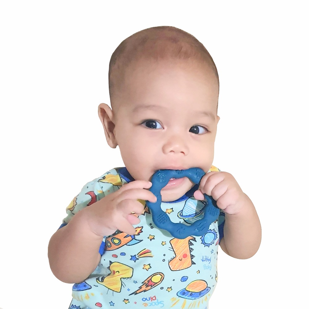 One Piece Silicone Ring Teether Mainan Gigitan Anak Bayi 3 Bulan Silikon BPA Free