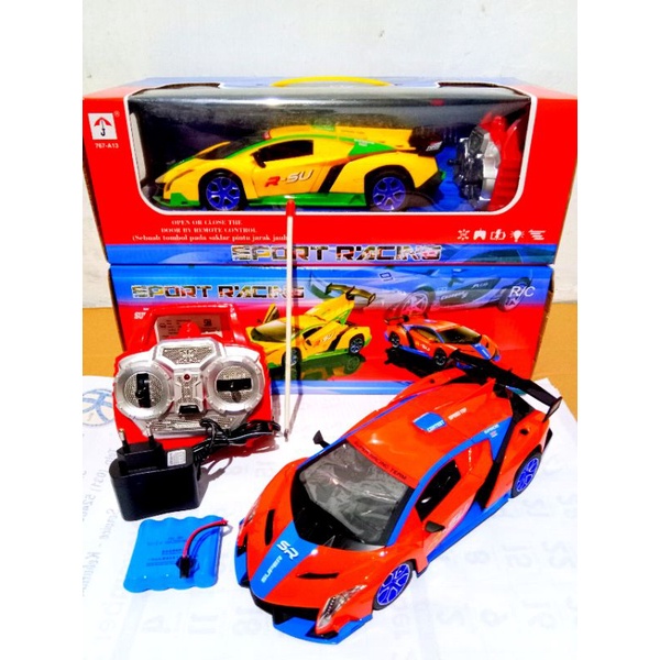 RC Mobil Sport Lamborghini Racing Buka Pintu Baterai Charger