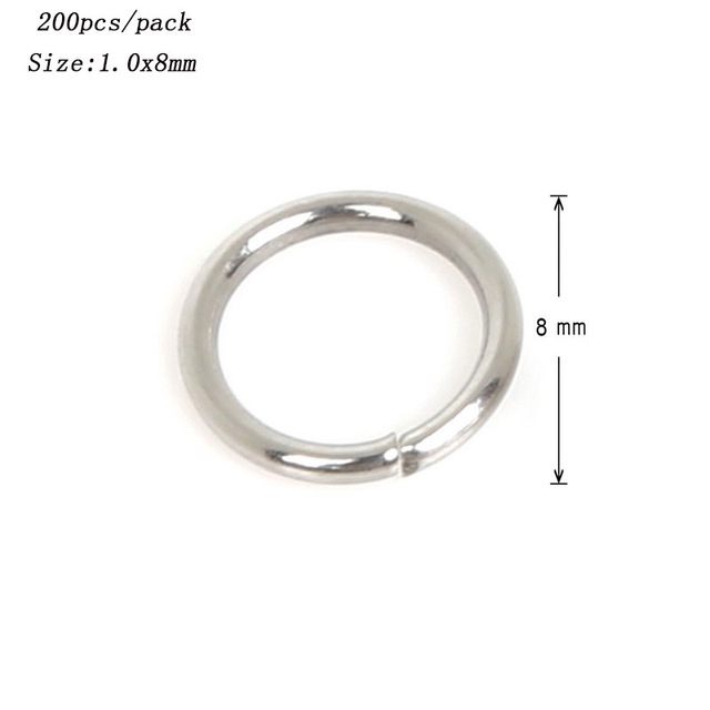 200pcs Jump Ring Bahan Stainless Steel Ukuran 4 / 5 / 6 / 7 / 8 / 9 / 10mm Untuk Membuat Perhiasan