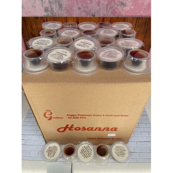 

RK12 best seller roti / hosti ayat besar dan angur cup hosanna isi 200