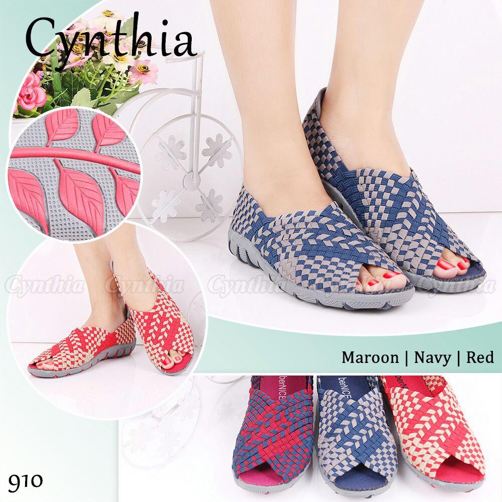 Unik CYNTHIA SEPATU RAJUT   SEPATU ANYAM   CYNTHIA FLAT 910 ORIGINAL Berkualitas