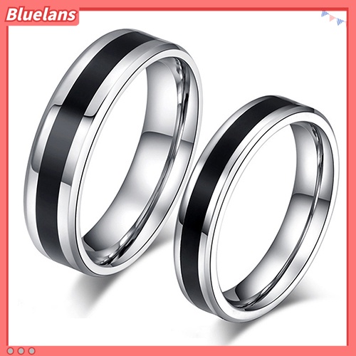 Cincin Bahan Titanium Stainless Steel Warna Hitam Untuk Pria Dan Wanita