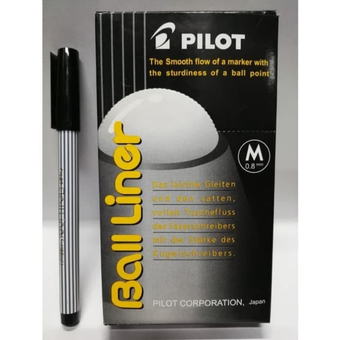 pulpen-ballpoint PILOT BALLINER hitam/biru ori