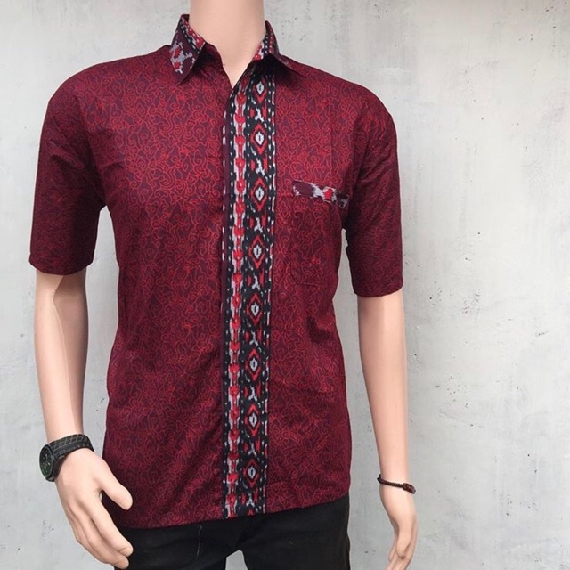 Produsen Kemeja Batik Modern Pria Seragam Grosir Baju Murah Atasan Batik Kondangan Setelan Batik