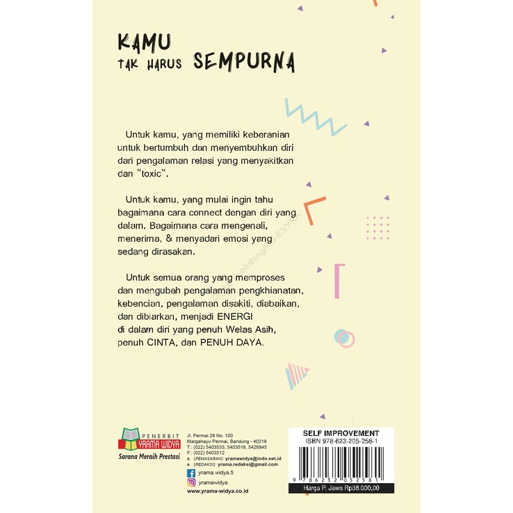 Novel Remaja Novel Kamu Tak Harus Sempurna Anastasia Satriyo - Yrama Widya-1
