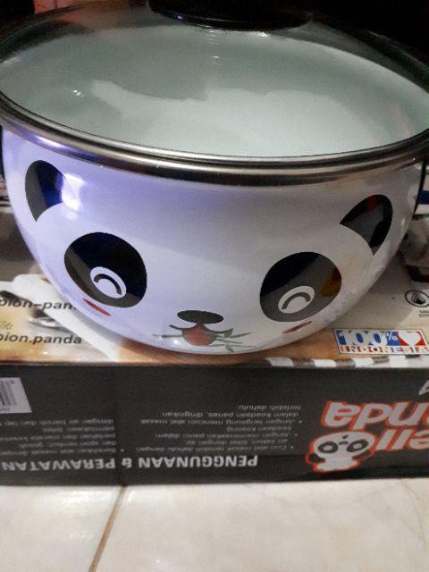 Panci Enamel Maspion Hello Panda 18 Cm / Panci Serbaguna