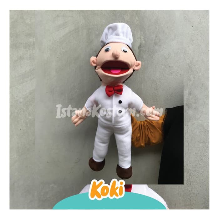 Puppet 50cm Profesi Koki/Chef|Peraga Dongeng|Hand Puppet Boneka Tangan