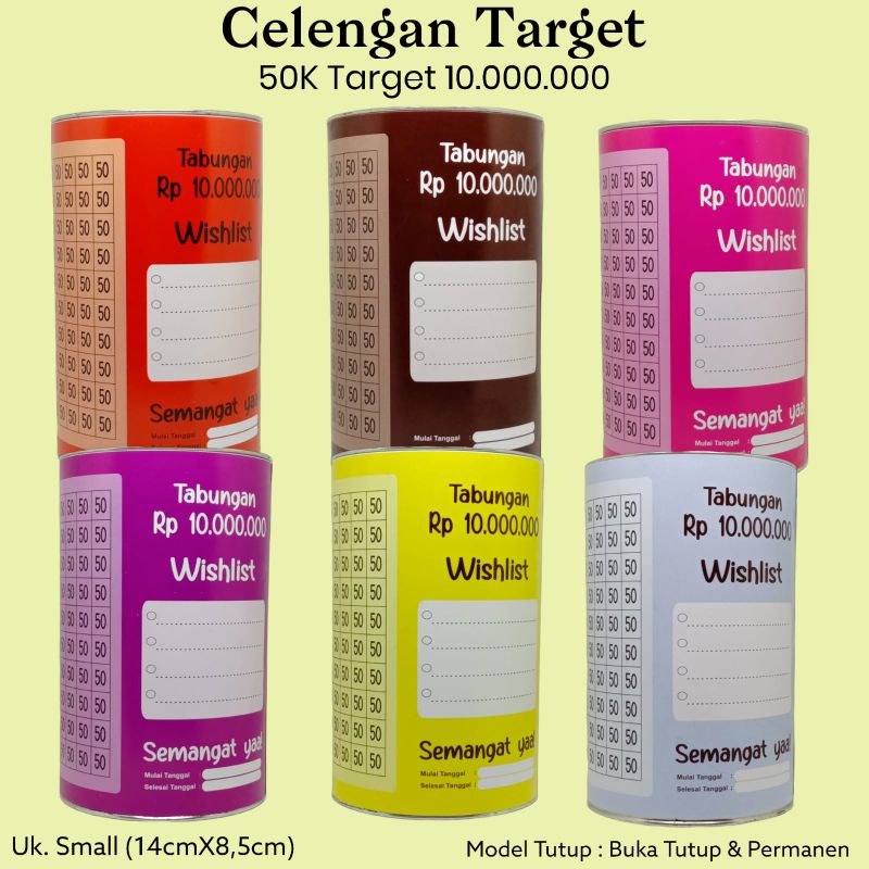 Celengan Target Murah BukaTutup Celengan Target Permanen Celengan Tabungan Target Celengan Anak-50k GET 10JT