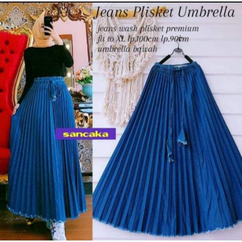 Rok PLisket Jeans premium