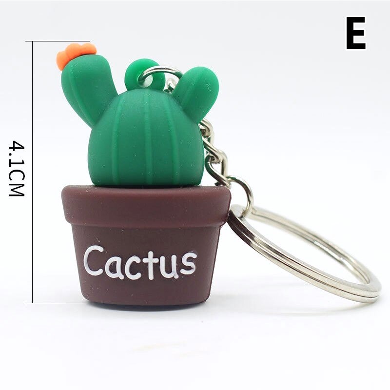 GANTUNGAN KUNCI TAS MOBIL MOTOR CHARACTER UNIK KEYCHAIN 3D MINI BAHAN PVC KARET LUCU GANCI KARAKTER BOBA FOOD CACTUS-KAKTUS BUNGA KUNING