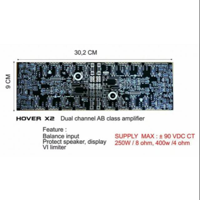 PCB KIT POWER AMPLI HOVER X2 DUAL CHANNEL