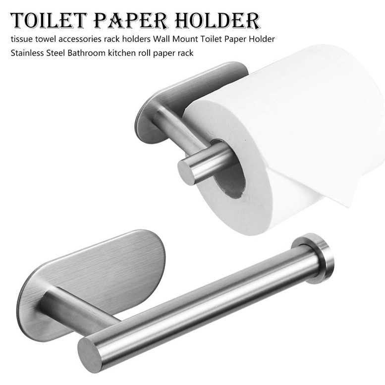 Gantungan Tempat Tisu Gulung Roll Dinding Toilet Dapur Stainless Steel