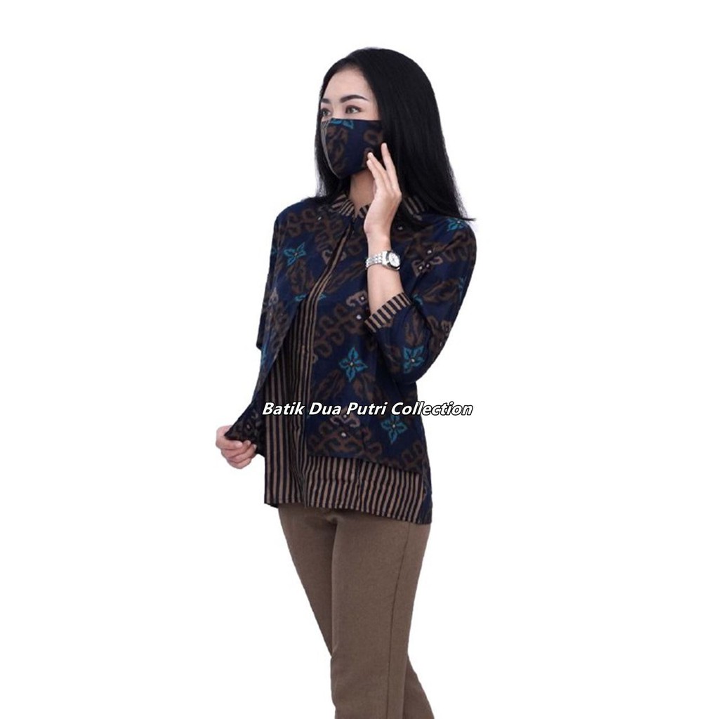 Atasan Batik Wanita Couple Batik Kemeja pria Bahan Katun Prima