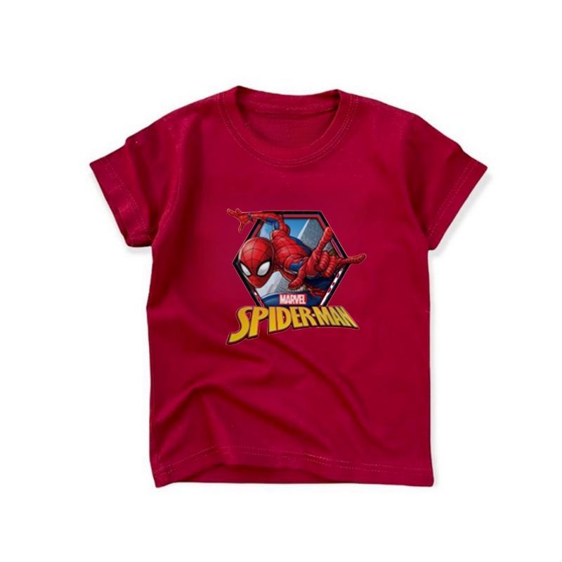 Baju Kaos Atasan Anak Cowok/Cewek-Remaja Spiderman 12Tahun/remaja