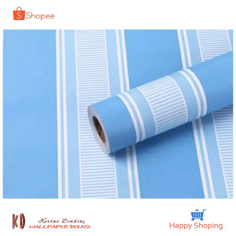 KD | Wallpaper Garis Biru | Wallpaper Dinding | Wallpaper Sticker