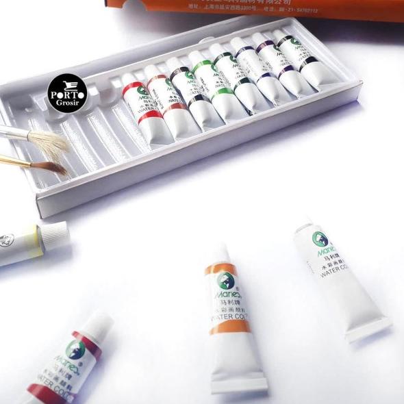 

♡ Maries Water Colour Watercolor Cat Air Tube 5ml 12 Warna + Kuas E1325 ℮