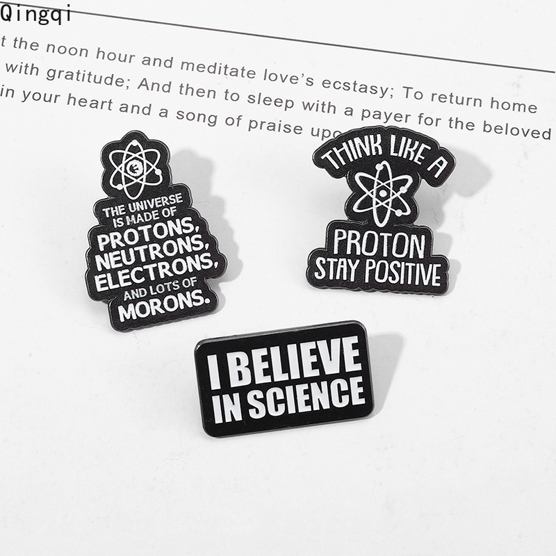 Bros Pin Enamel Desain Kutipan I Believe In Science I Love Science Untuk Koleksi