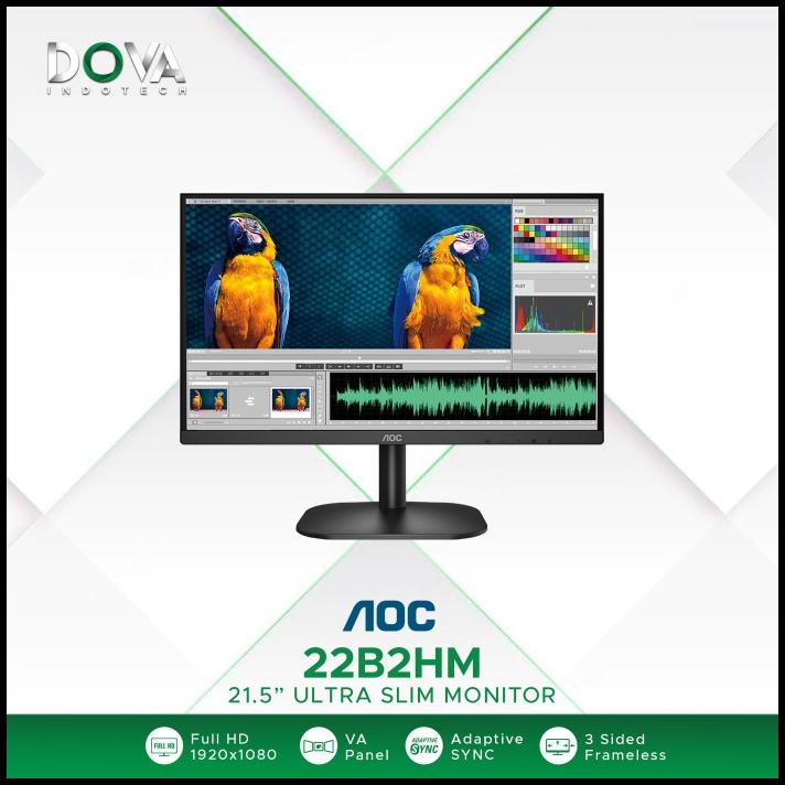 Jual Aoc 22b2hm Ultra Slim Led Monitor 21 5 Va 6 5ms 75hz Fhd