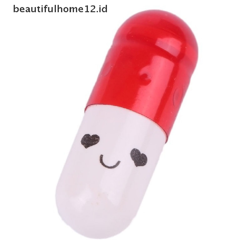 【beautifulhome12.id】 50 Pcs Message in a Bottle Capsule Letter Cute Love Friendship Half Color Pills .