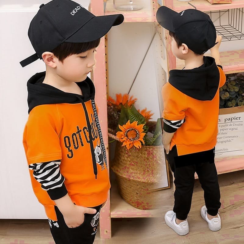 LittleAaron PASSWORD COOKIE HOODIE Setelan Sweater 1 - 7 Tahun Baju Anak Berkualitas