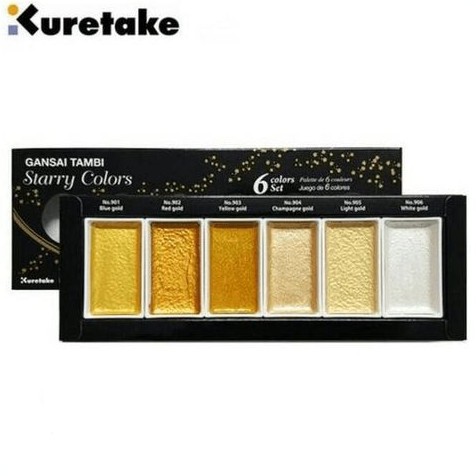 Kuretake Gansai Tambi 6 Color Set Starry 6