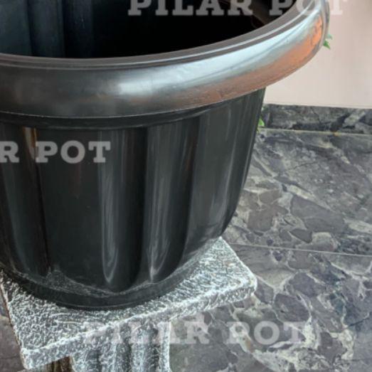 ● pot bunga tanaman plastik hitam 50cm - besar ✧