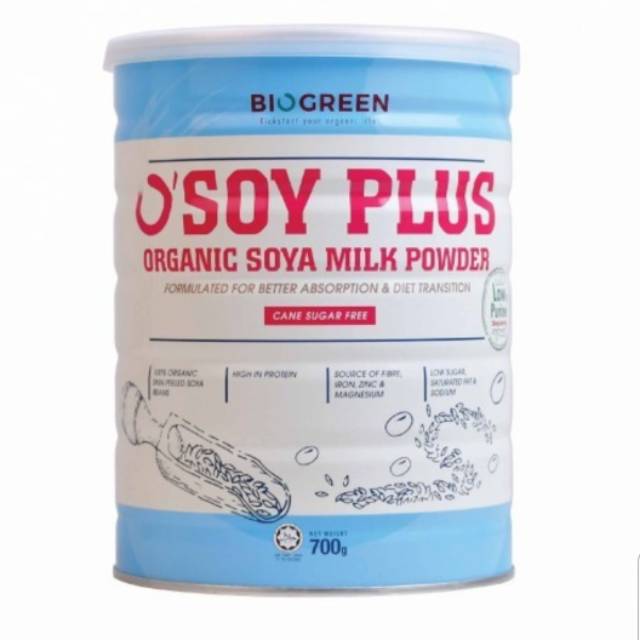 

Biogreen O'soy plus organic soya milk powder 700gr