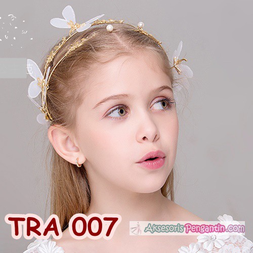 Aksesoris Bando Rambut Kupu Emas - Tiara Pesta Anak Modern - TRA 007