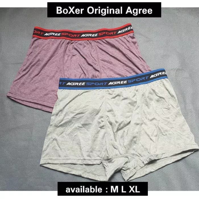 1 Box Isi 2 Pcs Agree 6603 | CD Celana Dalam Sempak Boxer Pria Cowok Laki Laki Segiempat COD Kusuma