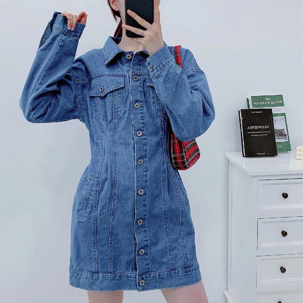 midi denim dress