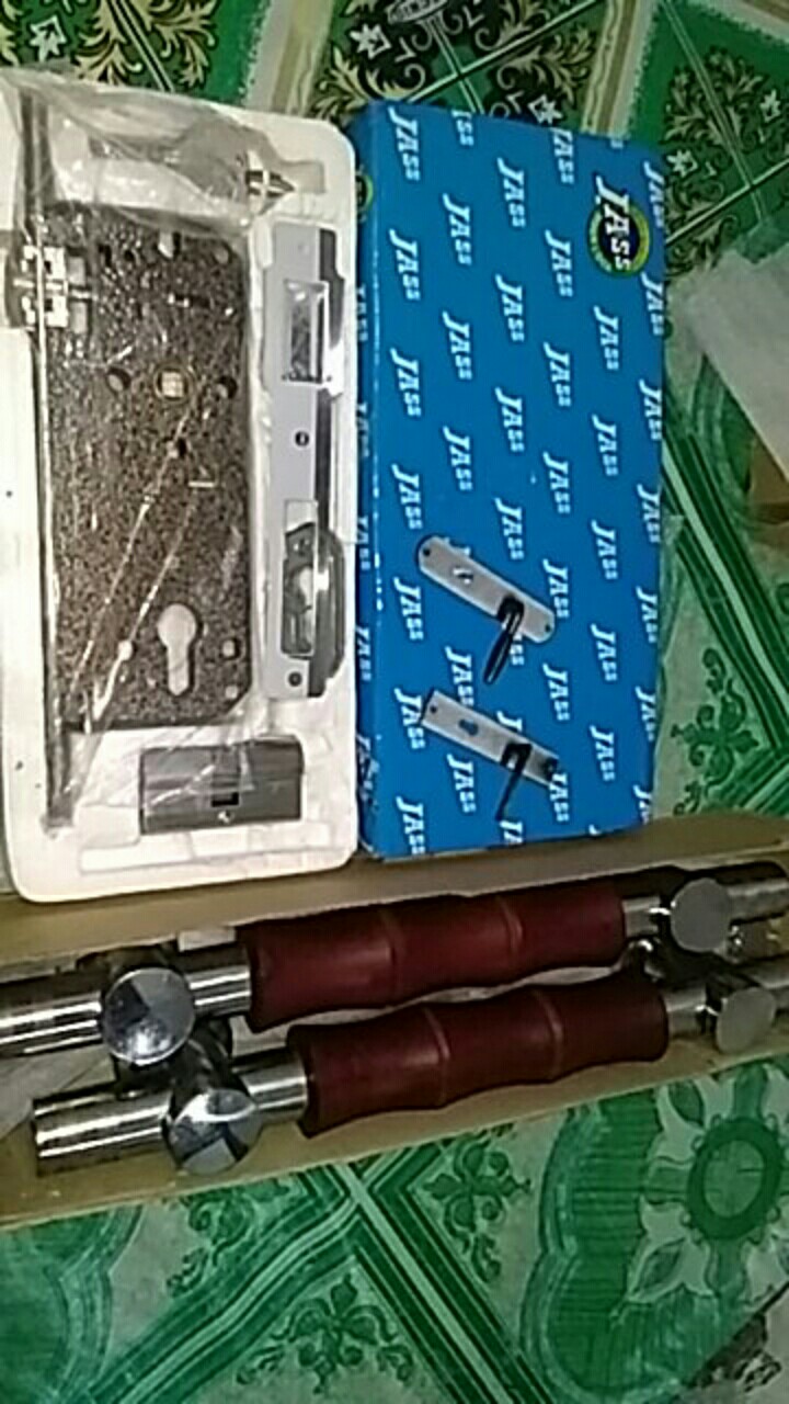 Handle Pintu Roket 33cm Stainless 1set+kunci