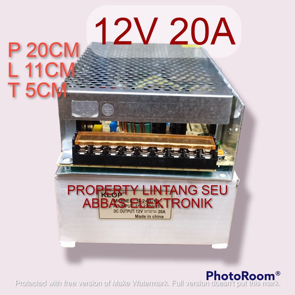 POWER SUPPLY ADAPTOR KALENG 12V 20A 12V20A 12 VOLT 20 AMPERE