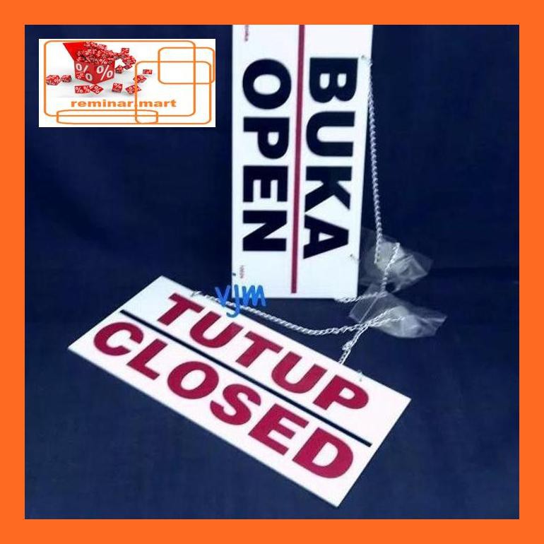 

474Srem Sign Label Acrylic Open Closed, Papan Akrilik Buka Tutup Repjd80E