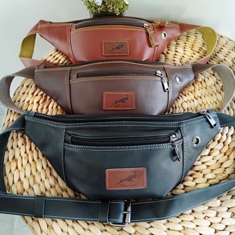 Tas selempang pria kulit domba ringan tapi kuat | waistbag kulit domba