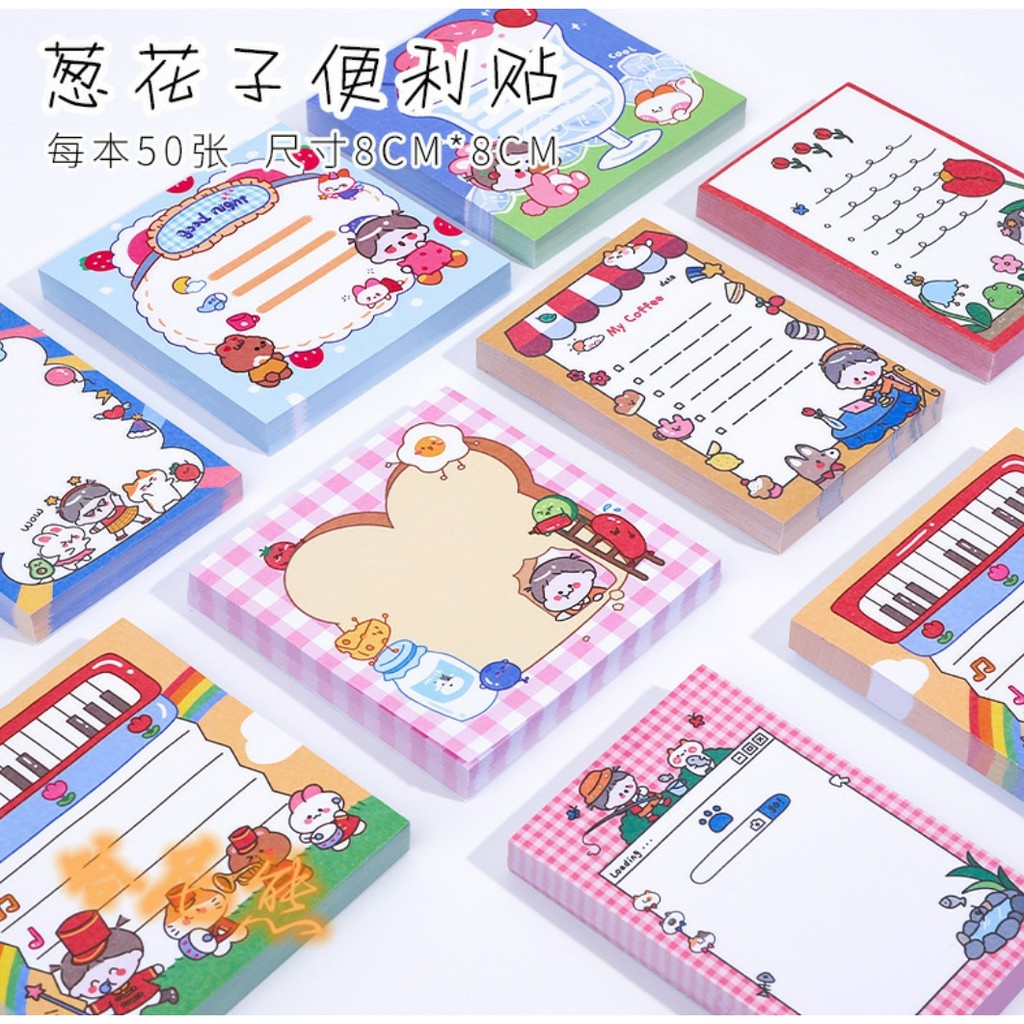 HI314 Memo Gambar Kartun Beruang Scrapbook Catatan Pelajar