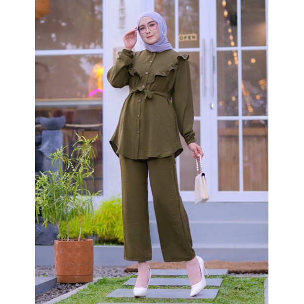 PREMIUM IMPORT ONE - SET Setcel jumbo setelan shakila busui PREMIUM stelan polos bahan syakila crink