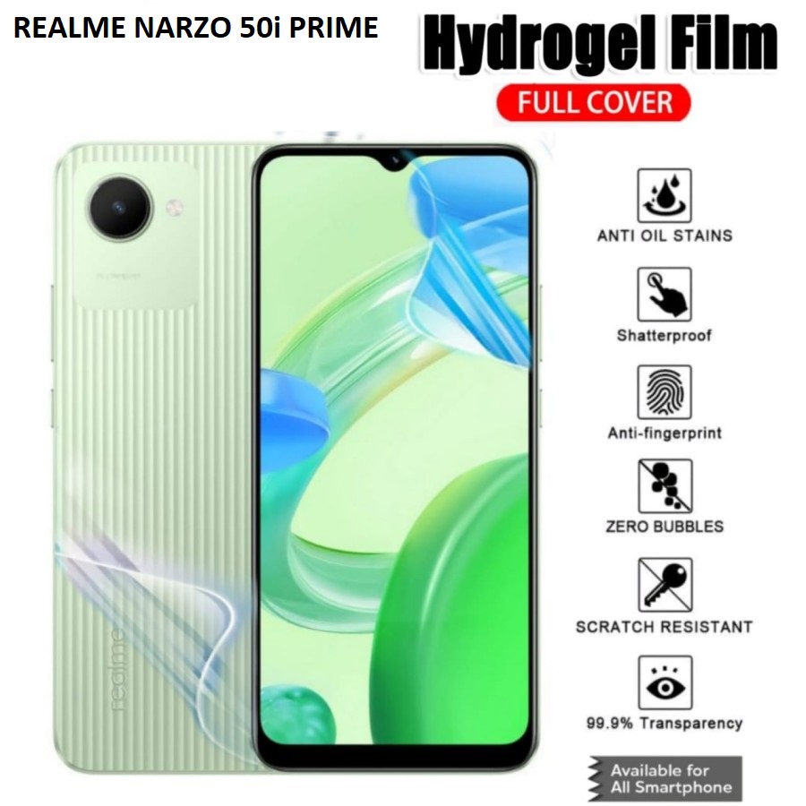 REALME NARZO 50A 50A PRIME 50i 50i PRIME ANTI GORES HYDROGEL MATTE  FULLSET DEPAN BELAKANG PLASTIK FRONT AND BACK GLARE ANTI MINYAK CLEARSCREEN GUARD JELL FULL SCREEN PELINDUNG LAYAR PELINDUNG BELAKANG ANTI JAMUR SKIN GARSKIN NARZO 50 A NARZO 50 i